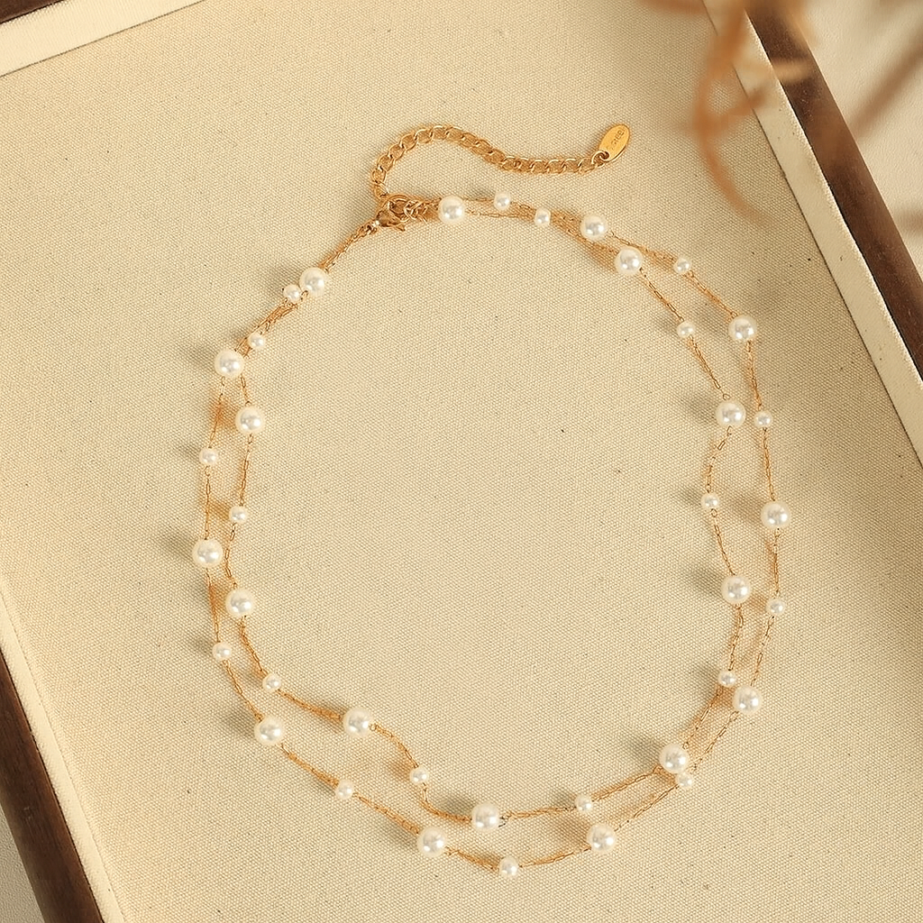 Double Pearl Necklace