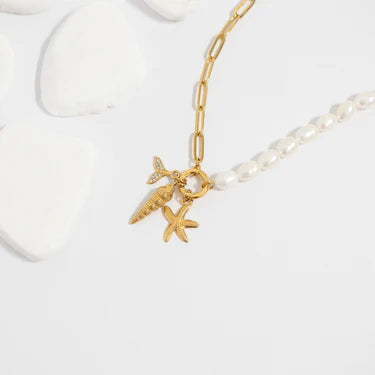 CADENA PAPERCLIP PERLA CON ARO