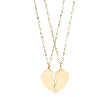 DUO - COLLAR PERSONALIZABLE CORAZÓN PARTIDO
