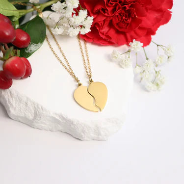 DUO - COLLAR PERSONALIZABLE CORAZÓN PARTIDO