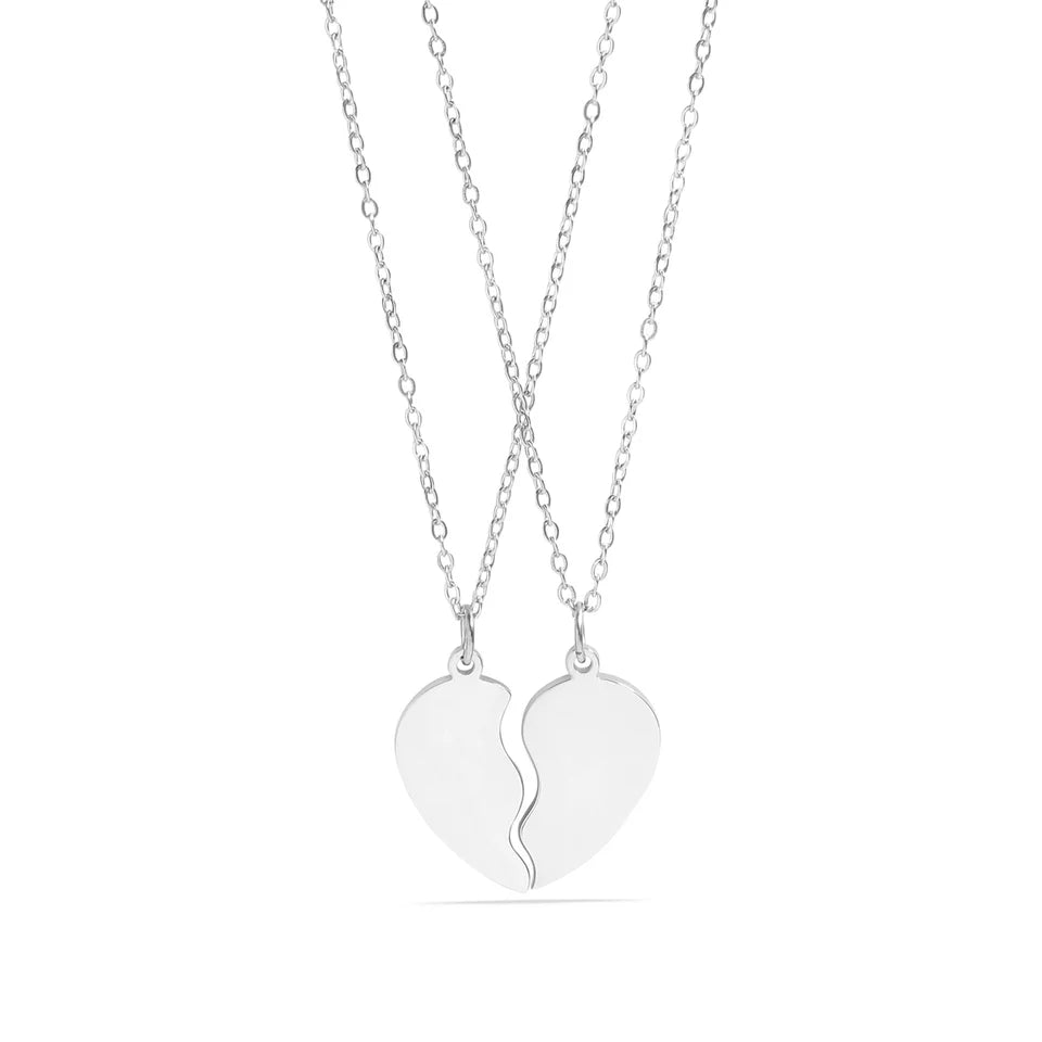 DUO - COLLAR PERSONALIZABLE CORAZÓN PARTIDO
